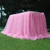 Tulle Tutu bord kjol tabell för bröllop baby shower party bordduk dekorativ kjol hem textil skrivbord dekor multi-färg t22630