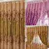 1 pcs Window Curtain Luxurious Upscale Jacquard Yarn Curtains Peony Pattern Voile Door Window Curtains Living Room Bedroom Decor 2252J