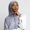 Foulards Premium Coton Mercerisé Hijab Jersey Écharpe 180 80 cm Long Châle Musulman Plaine Doux Turban Tête Wraps Pour Femmes Afrique Bandeau
