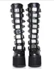 Boot's Cosplay bottes hautes hiver Long Tube en cuir chevalier botte Punk gothique classique noir talon chaussures genou haute 230809