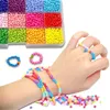 Akrylplast lucit bokstav glas frö pärla set polymer lera alfabet pärla kit mjuk keramik pärla presentförpackning för armband smycken som gör diy tillbehör 230809