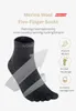 Skarpetki męskie Aonijie Merino Wool Sports Toe Socks Women Men Nuwool Mini-Five Finger Socks Quarter Toe Socks for Trail Run Maraton E4823 230809