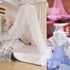 Límite 100 blanco rosa azul redondo encaje cortina cúpula cama dosel red princesa mosquitera Net1268U