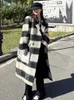 Kurtki damskie luźne dopasowanie beżowa beżowa w kratę duża rozmiar długi ciepły wełniany płaszcz parkas nowy długi rękaw dla kobiet moda jesień zima J230810