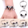 Charm Bracelets Black Fashion Women's Bracelet Ity Stretch 18mm Snap Button Jewelry Party Gift Wholesale