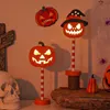 Nieuwigheden Halloween Pompoen Houten Nachtlampje Led Lamp Creatieve Decoratie Festival Gloeiende Indoor Decorat Home Decor voor Halloween 230809