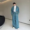 Men's Tracksuits Men 2 Pieces Streetwear Fashion Show Vintage Denim Suits Sets Coat Pant Women Jeans Short Jacket Wide Leg Tracksuit