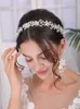 Wedding Hair Jewelry Silver Tiara Wedding Headdress Shiny Pearl Luxury Headband Elegant Women Hair Jewelry Set Bridal Hair Accessories 230809