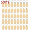 Keychains 50/100pcs Blank Racetrack-Shaped Wooden Keychain DIY Wood Car Keyring Bulk Wholesale For Laser Customized Gift