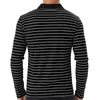 2022 T-Shirt Men Cotton T Shirt Casual Long Sleeve Striped Tshirt Mens Brand Slim Fit Tee Shirts