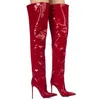 Stiefel 2023 Super High Heel Stiefel Stiletto Overknee Kunstleder Socken Frau Slim Fit Oberschenkel 230809