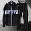 Herrspårar Spring Casual Men Set Two Pieces Fashion Korean Trend Stand Collar Jacket + Pants Autumn Baseball Uniform Suit Man Outfit J230810