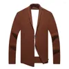 Men's Sweaters Cardigan 2023 Spring & Autumn Blazer Sweater Fashion Single Button Knitwear Male Turn-Down Collar Knit Jacket Long Sleeved