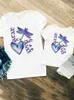 Tenues assorties pour la famille Femmes Filles Garçons Tenues Assorties Pour La Famille Amour Nouveau Mignon Tendance Des Années 90 Enfant Enfant Été Maman Maman T-shirt T-shirt Vêtements Vêtements