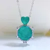 Pendant Necklaces Tortoise Tourmaline Pendant Real 925 Sterling Silver Party Wedding Pendants Chocker Necklace For Women Promise Jewelry