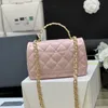 10A najwyższej jakości designerska torba na ramię torebka 21 cm mini oryginalna skórzana torba crossbody torba łańcuchowa z pudełkiem C547