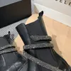 Boots Genuine Leather Platform Snake S Bling Crystal Black White Women Casual Slip On Booties Mujer DE Botas 230810