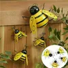 Objets décoratifs Figurines 4PCSSET Art décoratif en métal Bumble Bee Backyard Garden Accent Wall Ornament 230809