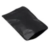 50 Pcs / Lot 13 21 cm Mat Pur Feuille D'aluminium Valve Poche De Stockage Des Aliments Thermoscellage Stand Up Noir Mylar Zip Lock Paquet Bags316D