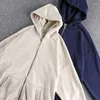 Men's Hoodies Personalized Double Zipper Loose Hoodie 2023 Spring American Solid Color Off Shoulder Coat Outerwear 648