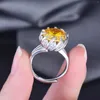 클러스터 반지 Diwenfu 925 Sterling Silver Topaz 반지 Bizuteria Origin 웨딩 밴드 Anillos Mujer 여성을위한 클래식 아프리카 주얼리