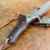S7212 Flipper Folding Knife Damascus Steel Blade Rosewood with Steel Head Handle Outdoor Camping Hiking Fishing EDC Pocket Knives MY