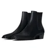 Boots Men Chelsea Handmade Cowhide Black Fashion Business Casual Classic Mid heel Botas Motociclista 230810