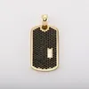 Pendant Necklaces Hip Hop 3A CZ Stone Paved Bling Iced Out DIY Customized Name Letter Square Pendants Dog Tag For Men Rapper Jewelry