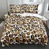 Sängkläder sätter lyxig leopardkorn euro säng linne grädde täcke täcke täcke set tvilling drottning kung storlek 265x230 cm sovrum anpassad design 230809