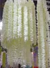 Flores decorativas brancas orquídea artificial glicínia flor de videira 2 metros de comprimento grinaldas de seda para cenário de casamento decoração adereços de tiro