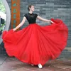 Skirts Chinese Solid Chiffon Women's Half Skirt Double Layer Dance Female High Waist Pleated Elegant Fashion Petticoat