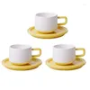 Mugs 3 sätter kaffekoppar Set keramik och tefat Family Tea Cup Drinkware British British British British