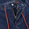 Pantalons pour femmes Bandage pour femmes Jeans droits décontractés Mode Couleur unie Multi-poches Taille basse Denim Respirant et confortable