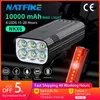 Cykelbelysning Natfire 10000 mAh cykelljus regntät USB -laddningsbar LED -cykelljus superljus ficklampa för cykelfront / bakljus HKD230810
