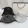 Diamond Designer Fisherman Hats Crystal Wide Brim Hats Triangle Icon Sports Cap Bucket Hat For Men Women