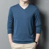 Men's Sweaters Top Quality Wool Knit Clothes 2023 Spring & Autumn Casual V-Neck Long Sleeve Knitwear Tee Shirt Male Silk