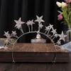 Wedding Hair Jewelry Trendy Silver Color Tiaras And Crowns Stars Princess Queen Diadems Bride Wedding Hair Accessories Hairbands Jewelry 230809