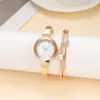 Otros relojes de lujo para mujer Marcas Pulsera Shellface Simple con diamante Reloj de cuarzo Niñas Brazalete de acero inoxidable Vestido Reloj 230809