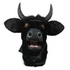 Halloween Mask Realistic Mouth Mover Cow - Creepy Moving Bull Fursuit Animal Head Rubber Latex Masque -Up Costume Party Cosplay HKD230810