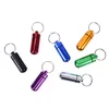 Nyckelhållare Aluminium Waterproof Pill Box Bottle Holder Container Keychain Key Chain Pill Box Jar Storage 48mm*17mm