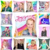 The Little Cute Girl Jojo Siwa JOJO SIWA Happy Pink Girl Printed Polyester Throw Pillow Cover Sofa Home Decor Pillowcase322E