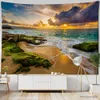 Hapaslar güzel doğal orman şelale baskılı büyük duvar goblen deniz manzarası hippi bohem mandala goblen ev odası dekor tapiz r230810