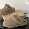 Botas de chinelo de inverno para mulheres botas de plataforma de designer homens chinelos de pele tasman ultra mini botas de sola grossa austrália real pele de carneiro bota de neve tazz sapatos tamanho grande 35-44