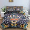 Sängkläder sätter vintage Bohemian Single King Queen Size Set Boho Mandala Quilt Comporter Däcke Cover med Pillowcase Bedclothes 230809