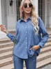 Kvinnors blusar White Corduroy skjortor Kvinnor Casual Long Sleeve Turn-Down Collar Female Elegant Slim Montering Office Ladies Tops Camisa