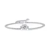 Charm Armband 925 Sterling Silver 1 CT D Color Moissanite Armband Women Engagement Anniversary Söt romantisk gåva