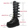 Stövlar Long Boot Gothic Shoes Platform Knee High Punk Black Sexy Motorcyklar 2023 Halloween Cosplay Women 230809