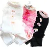 Vestuário para cães pijamas para animais de estimação roupas manguito de lã espessamento algodão calças de uma peça tudo em um tee poodle maltês Yorkie2741