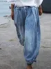 Spodnie damskie Capris Pants Women's Loose Flight Flight kieszeń swobodne dżinsy Niebieskie proste wakacje dżinsowe spodnie uliczne odzież Bezpośrednia wysyłka Z230810