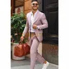 Erkekler Suits Blazers Full Suit Erkek Tek Kelime Breasted Moda Tek Yemeli Erkek Giyim Trend İki Parçalı Damat Elbise Sadece 230809